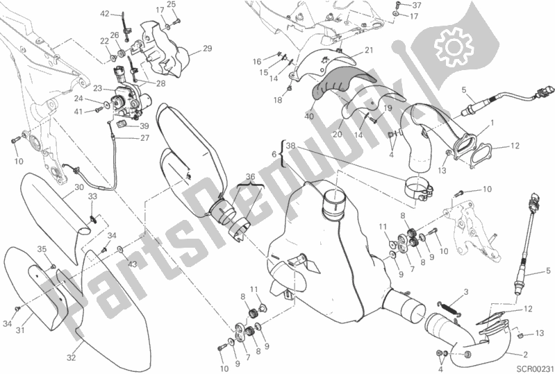 Todas las partes para Sistema De Escape de Ducati Multistrada 1200 S Thailand 2017